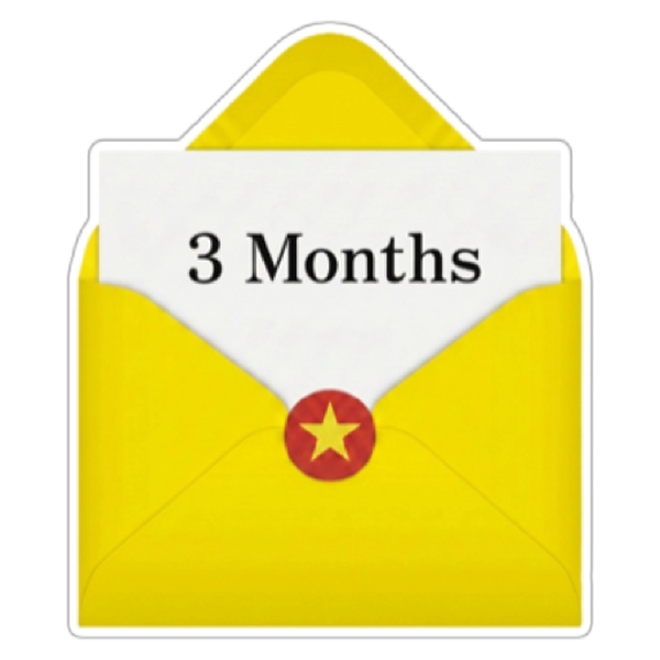 3 Months gift envelope sticker — €42